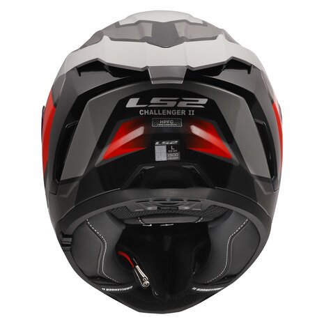 LS2 FF817 Challenger II helm Viper glans grijs rood