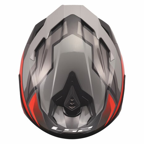 LS2 FF817 Challenger II helm Viper glans grijs rood