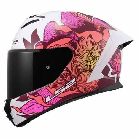 LS2 FF820 Rapid III helm Poppies II glans wit roze