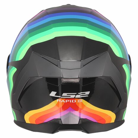 LS2 FF820 Rapid III helm Flow glans zwart multi