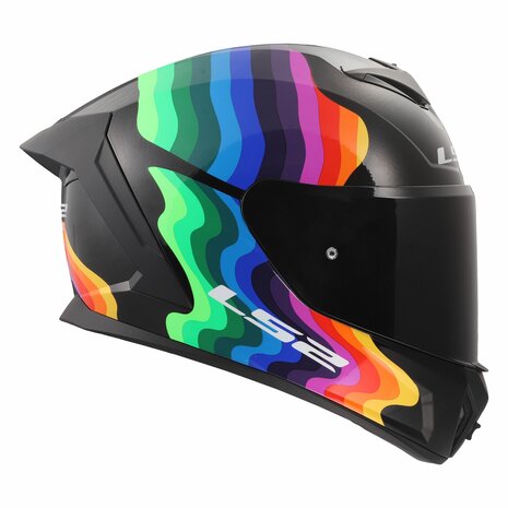 LS2 FF820 Rapid III helm Flow glans zwart multi