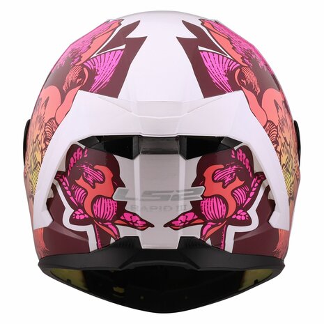 LS2 FF820 Rapid III helm Poppies II glans wit roze