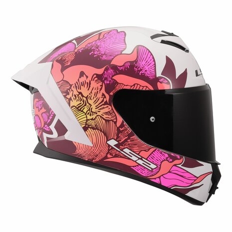 LS2 FF820 Rapid III helm Poppies II glans wit roze