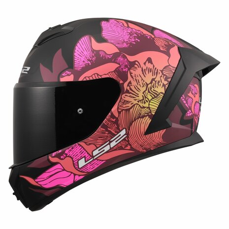 LS2 FF820 Rapid III helm Poppies II mat zwart roze