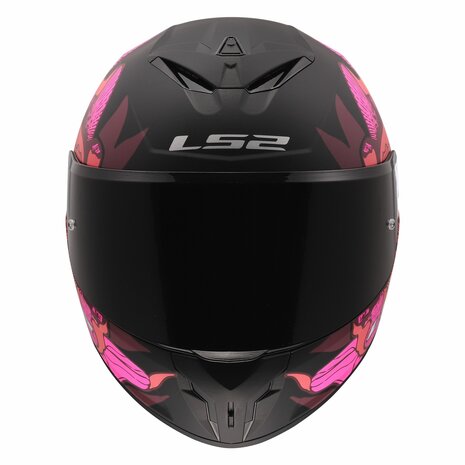 LS2 FF820 Rapid III helm Poppies II mat zwart roze