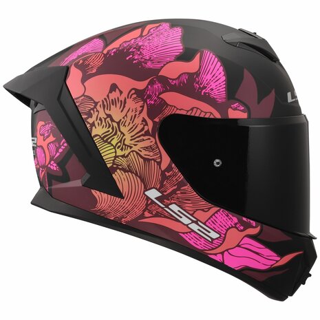 LS2 FF820 Rapid III helm Poppies II mat zwart roze