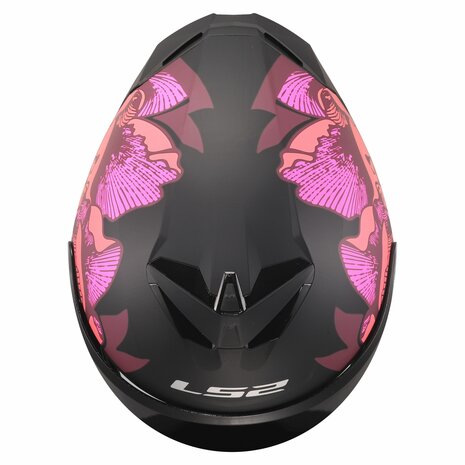 LS2 FF820 Rapid III helm Poppies II mat zwart roze