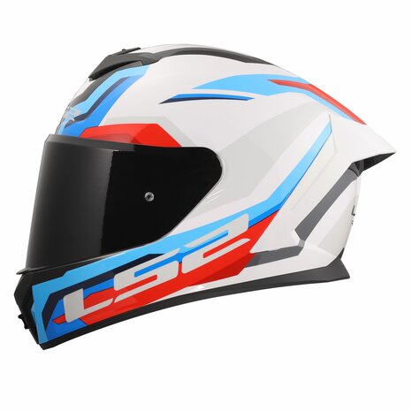 LS2 FF820 Rapid III helm Hyper glans wit blauw rood