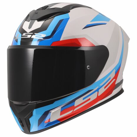 LS2 FF820 Rapid III helm Hyper glans wit blauw rood