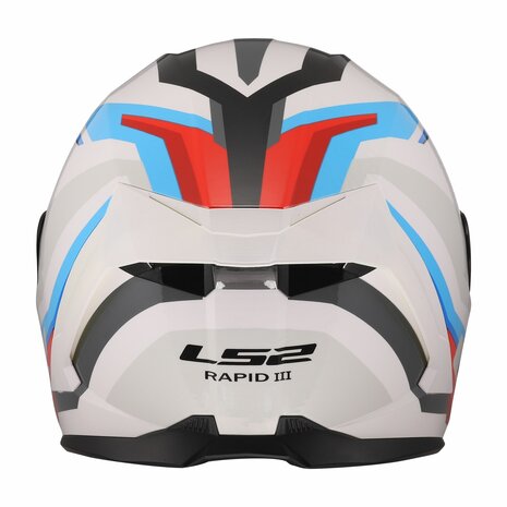 LS2 FF820 Rapid III helm Hyper glans wit blauw rood
