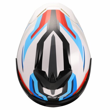 LS2 FF820 Rapid III helm Hyper glans wit blauw rood