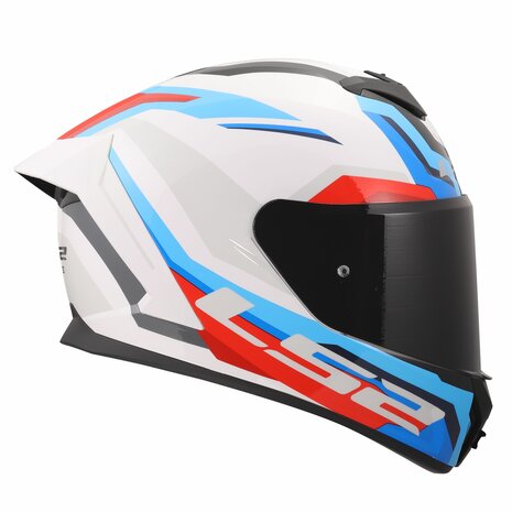 LS2 FF820 Rapid III helm Hyper glans wit blauw rood