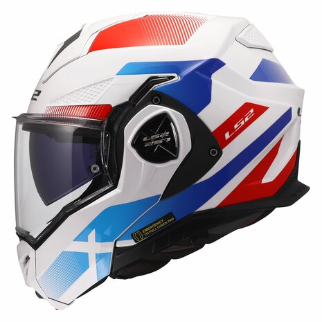 LS2 FF901 Advant X systeemhelm Nova glans wit blauw rood