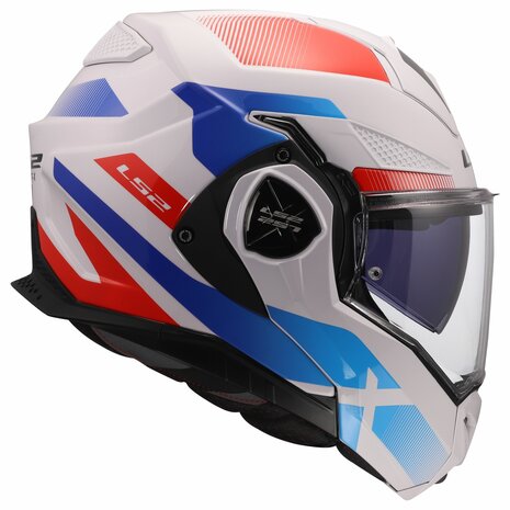 LS2 FF901 Advant X systeemhelm Nova glans wit blauw rood