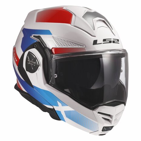 LS2 FF901 Advant X systeemhelm Nova glans wit blauw rood