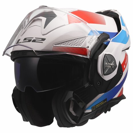 LS2 FF901 Advant X systeemhelm Nova glans wit blauw rood