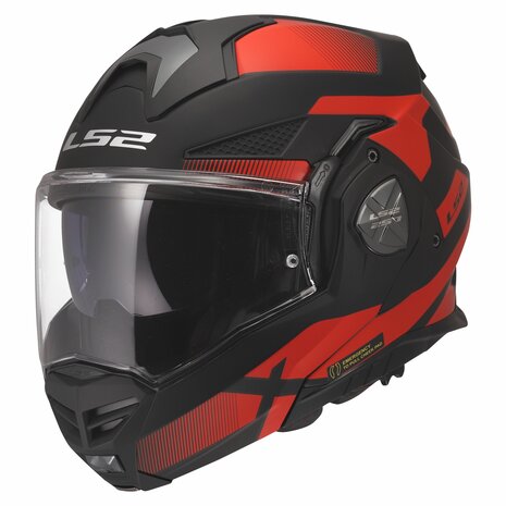 LS2 FF901 Advant X systeemhelm Nova mat zwart rood