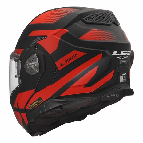 LS2 FF901 Advant X systeemhelm Nova mat zwart rood