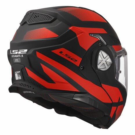 LS2 FF901 Advant X systeemhelm Nova mat zwart rood