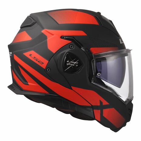LS2 FF901 Advant X systeemhelm Nova mat zwart rood