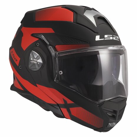 LS2 FF901 Advant X systeemhelm Nova mat zwart rood