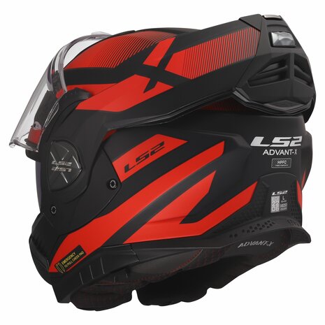 LS2 FF901 Advant X systeemhelm Nova mat zwart rood