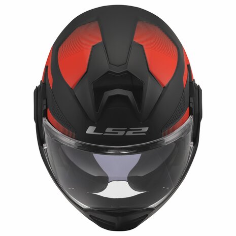 LS2 FF901 Advant X systeemhelm Nova mat zwart rood