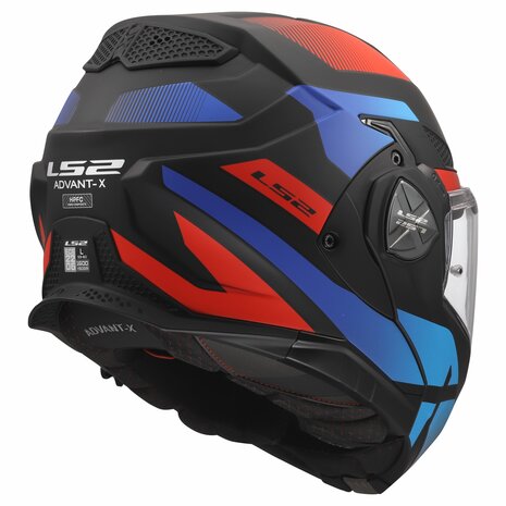 LS2 FF901 Advant X systeemhelm Nova mat zwart rood blauw