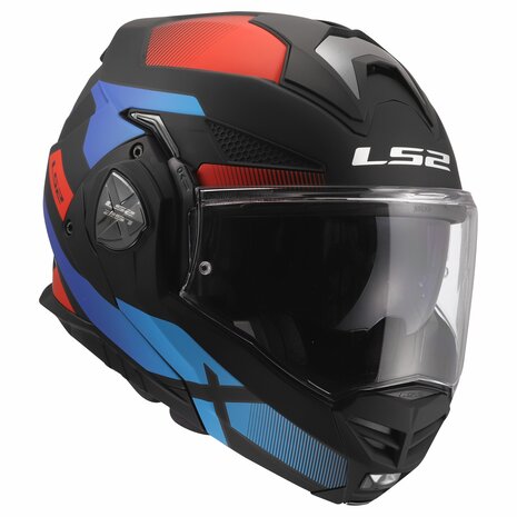 LS2 FF901 Advant X systeemhelm Nova mat zwart rood blauw