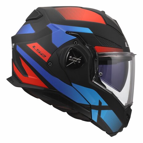 LS2 FF901 Advant X systeemhelm Nova mat zwart rood blauw