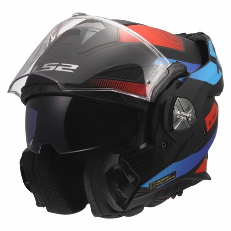 LS2 FF901 Advant X systeemhelm Nova mat zwart rood blauw