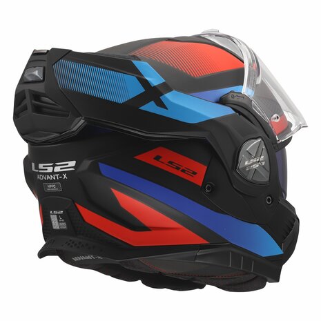 LS2 FF901 Advant X systeemhelm Nova mat zwart rood blauw