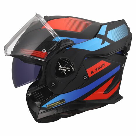 LS2 FF901 Advant X systeemhelm Nova mat zwart rood blauw