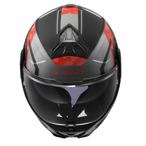 LS2 FF910 Advant II systeemhelm Glide mat zwart grijs rood