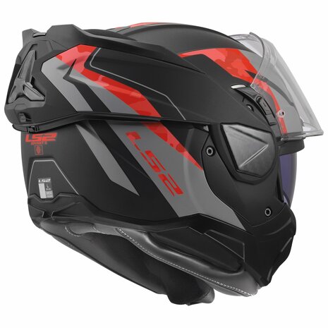 LS2 FF910 Advant II systeemhelm Glide mat zwart grijs rood