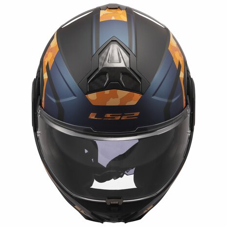 LS2 FF910 Advant II systeemhelm Glide mat zwart oranje