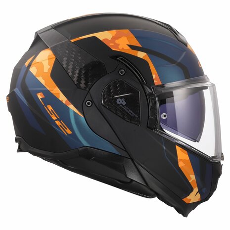 LS2 FF910 Advant II systeemhelm Glide mat zwart oranje