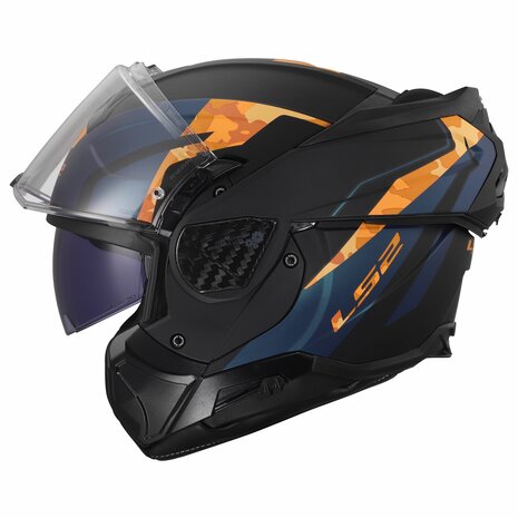 LS2 FF910 Advant II systeemhelm Glide mat zwart oranje
