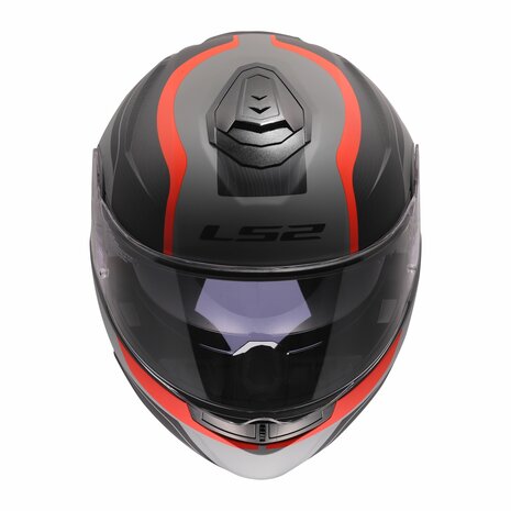 LS2 FF908 Strobe II systeemhelm Monza mat zwart grijs rood
