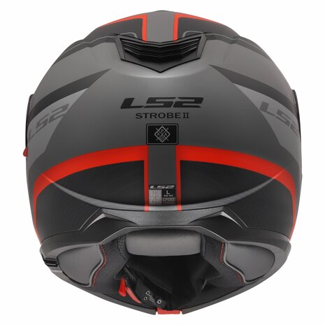 LS2 FF908 Strobe II systeemhelm Monza mat zwart grijs rood