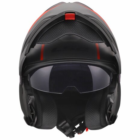 LS2 FF908 Strobe II systeemhelm Monza mat zwart grijs rood