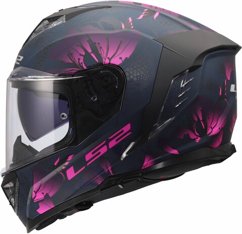 LS2 FF818 Storm III helm Burst mat zwart roze