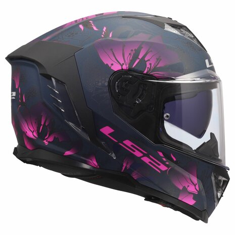 LS2 FF818 Storm III helm Burst mat zwart roze