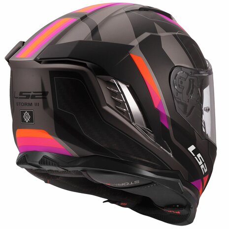 LS2 FF818 Storm III helm Sporty mat grijs paars