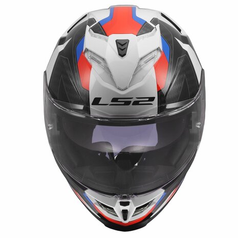 LS2 FF818 Storm III helm Sporty glans wit blauw rood