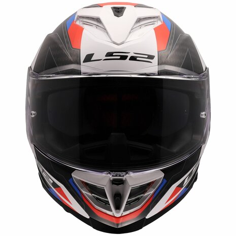 LS2 FF818 Storm III helm Sporty glans wit blauw rood