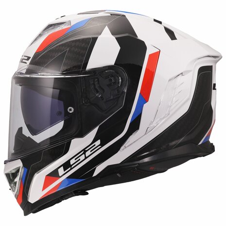 LS2 FF818 Storm III helm Sporty glans wit blauw rood