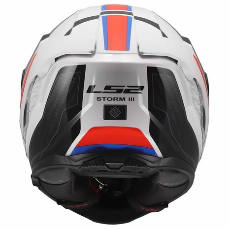 LS2 FF818 Storm III helm Sporty glans wit blauw rood