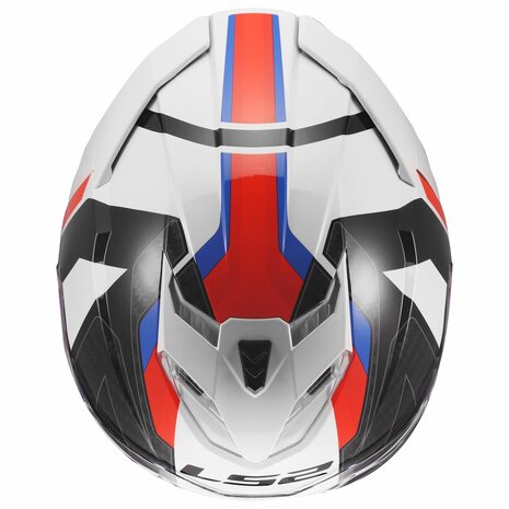 LS2 FF818 Storm III helm Sporty glans wit blauw rood