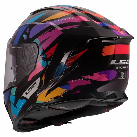 LS2 FF818 Storm III helm Kaos glans zwart paars blauw